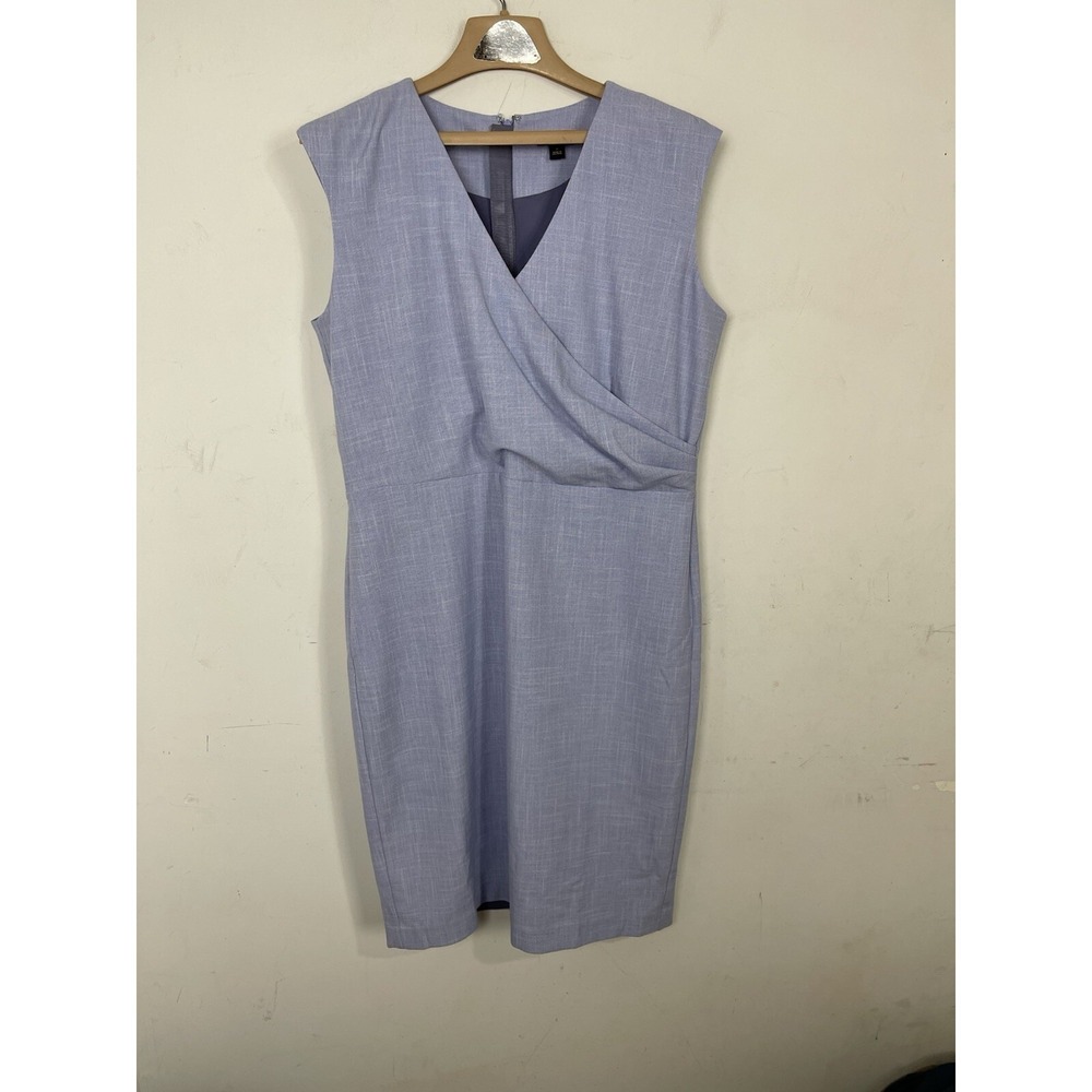 Ann Taylor Womens‎ Dress 12 Office Faux Wrap Corporate Career Purple Sleeveless